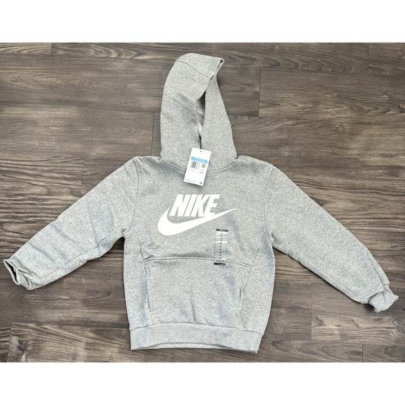 Nike Other - Boys Youth Nike Club Fleece Hoodie Sweatshirt Pullover Heather Grey Medium NEW